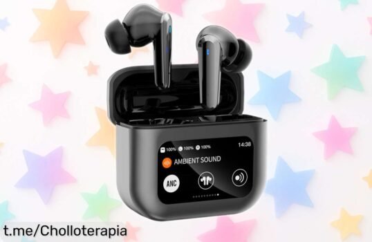 Auriculares inalámbricos Bluetooth 5.4 TWS con cancelación de ruido y pantalla táctil, ¡un descuentazo en un pepino que no puedes dejar escapar! Su música te espera por horas sin parar.