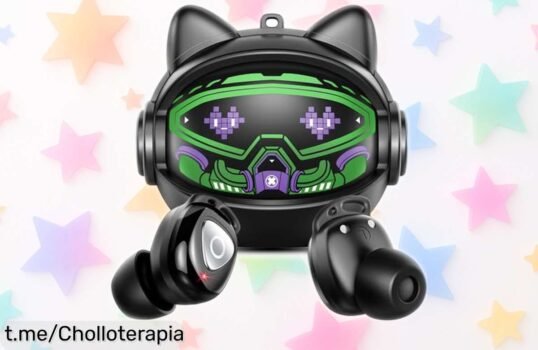 Auriculares inalámbricos con orejitas de gato: sonido potente y 40 horas de música a precio loco, vive la magia musical sin límites ¡No te quedes sin ellos ya!