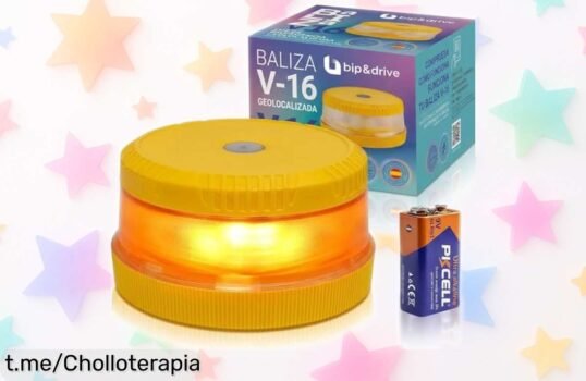 Baliza V16 homologada DGT con luz LED 360° y geolocalización automática, ¡ahora a un precio loco que no puedes dejar pasar en caso de emergencia!