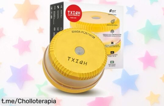 Baliza homologada DGT MOD100 PLUS LED: Seguridad en carretera con luz de 360°, protección total y datos gratis hasta 2042. ¡No te pierdas este chollo que te dará tranquilidad al volante!
