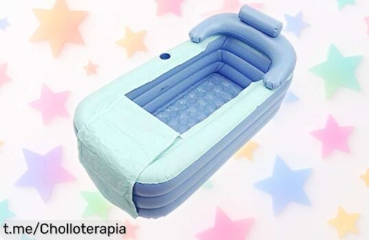 Bañera inflable portátil Lightakai, perfecta para bebés y relax en casa, ¡ofertón que no puedes dejar escapar! Aprovecha este chollo antes de que se acabe.