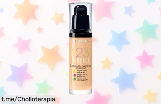 Base de maquillaje Bourjois 123 Perfect que disimula imperfecciones y dura todo el día, ahora a un precio loco que no puedes dejar escapar. Dale ese brillo especial ¡ya!