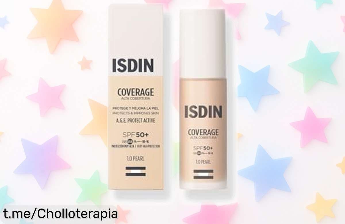 Base de maquillaje ISDIN Coverage SPF 50+ a precio loco: cuida tu piel del sol y la luz azul mientras te ves espectacular. ¡No dejes pasar esta oferta que es un verdadero chollo!
