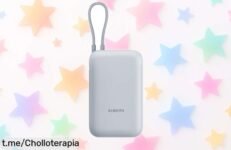 Batería externa Xiaomi Power Bank 10000mAh con cable integrado, ¡ofertón impensable para que nunca te quedes sin energía y cargues hasta 3 dispositivos de una!