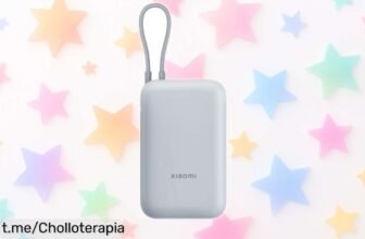 Batería externa Xiaomi Power Bank 10000mAh con cable integrado, ¡ofertón impensable para que nunca te quedes sin energía y cargues hasta 3 dispositivos de una!