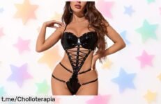 Body de efecto cuero wetlook PARUPRUP a precio tirado, realza tu figura con estilo y comodidad; ideal para que brilles en cualquier ocasión especial. ¡No dejes pasar este super chollo!