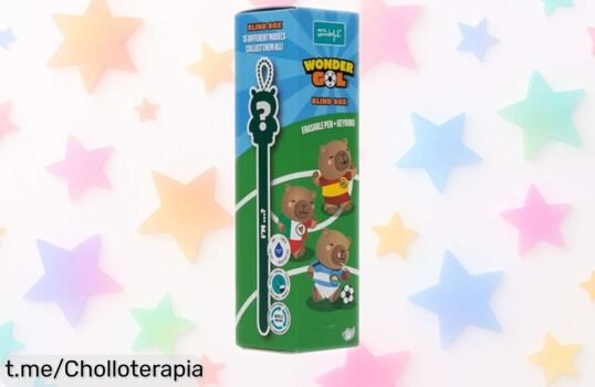 Bolígrafo Mr. Wonderful Wonder Gol con tinta borrable y llavero capibara sorpresa, ¡un detallazo práctico a un precio increíble que no te puedes dejar escapar!