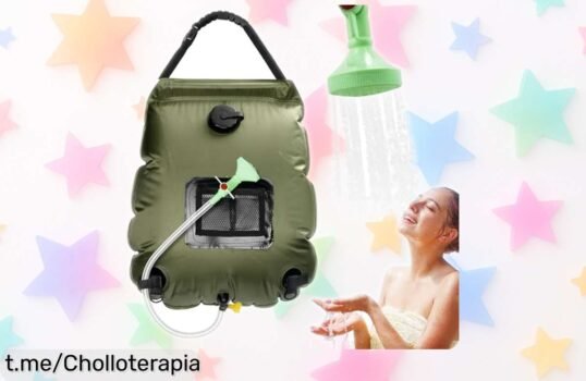 Bolsa de ducha solar MUUUIPI: el chollazo ligero que calienta tu agua en 3 horas y te acompaña a todas partes. ¡No dejes pasar esta oportunidad única para disfrutar al aire libre!