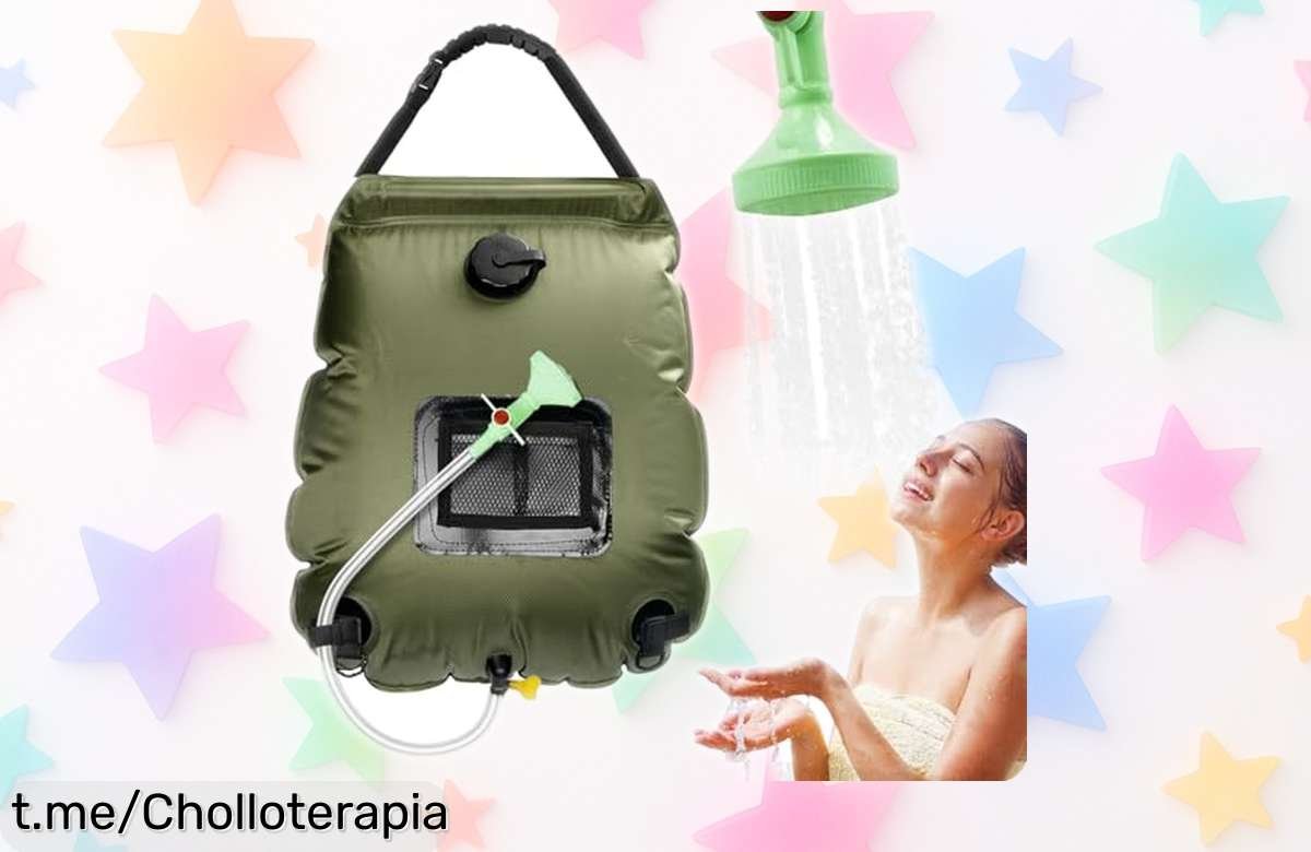 Bolsa de ducha solar MUUUIPI: el chollazo ligero que calienta tu agua en 3 horas y te acompaña a todas partes. ¡No dejes pasar esta oportunidad única para disfrutar al aire libre!