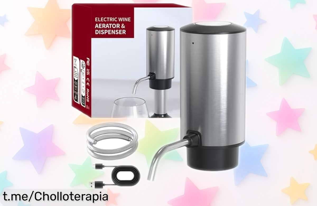 Bomba eléctrica para airear vino Mlllokfki portátil con carga USB, ¡rebajada a un precio loco para que tus reuniones sean inolvidables!