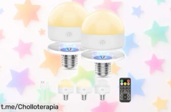 Bombillas LED recargables Suright con mando y temporizador a un precio loco, ilumina tu hogar como nunca antes. No dejes pasar esta oportunidad única de darle vida a tus espacios.