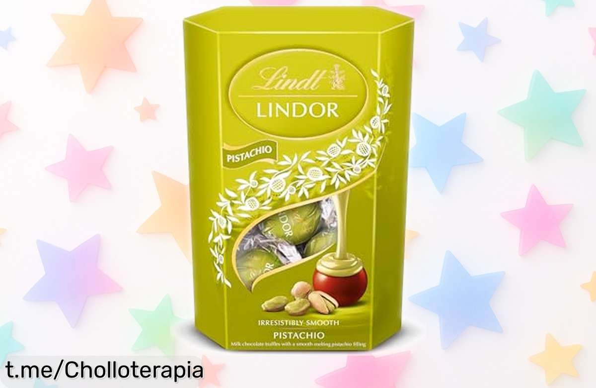 Bombones Lindor Pistacho Cornet 200g, super cremosos y ¡con caída de precio! Perfectos para compartir o regalar. No te quedes sin ellos, el momento dulce de tu vida te espera.