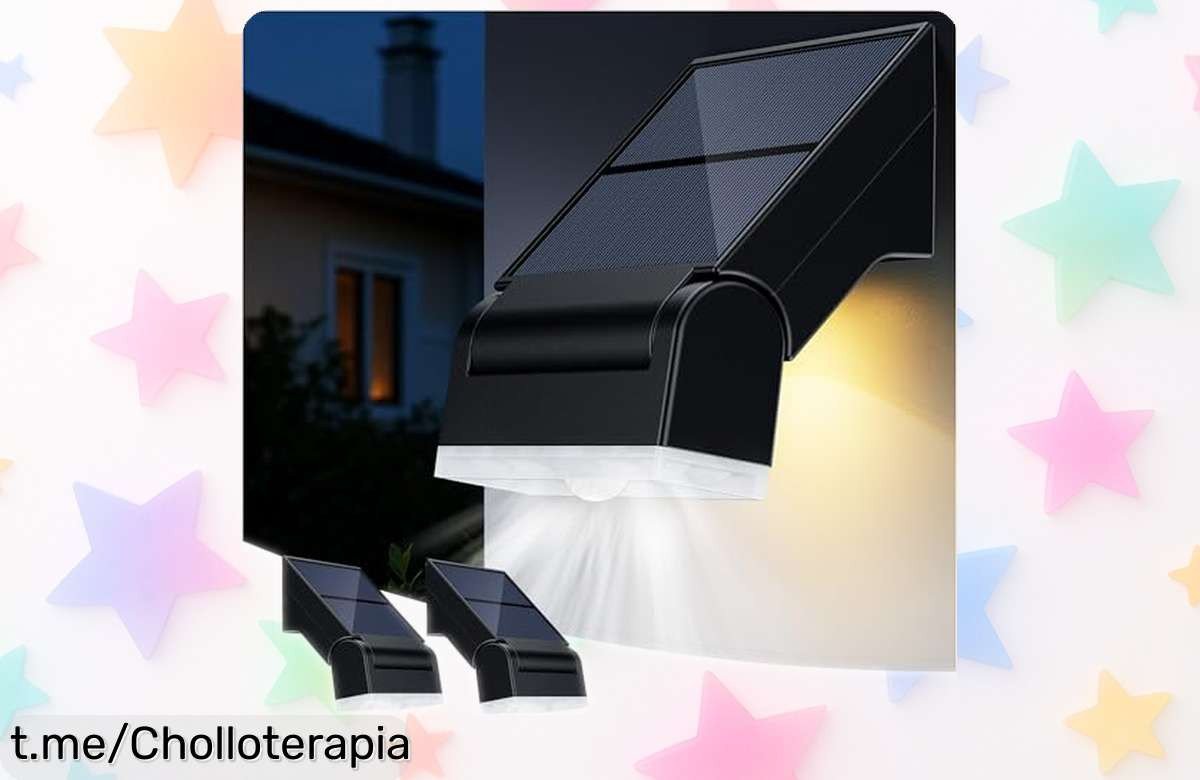 Brillantes focos solares Giliwosy con sensor de movimiento, ajustables a 90°: no pierdas esta oferta única para iluminar tu patio y garaje ¡Aprovecha ya este chollo que se va volando!