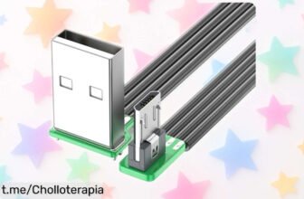 Cable USB en ángulo de 90° para conectar tu móvil o tablet sin lios: ¡súper flexible, velocidad rápida y ahora a un precio que no puedes dejar pasar!