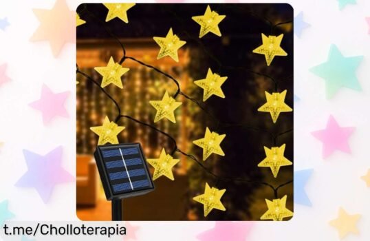 Cadena de luces solares Ninonly con 50 LEDs y 8 modos al precio más bajo, ilumina tu jardín ahora mismo y transforma tus noches en momentos mágicos que recordarás siempre.