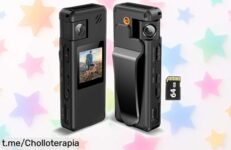 Cámara corporal Hoestr A32: captura cada instante con lente giratoria 180° y full HD, ¡ofertón a precio locura que no puedes dejar escapar!