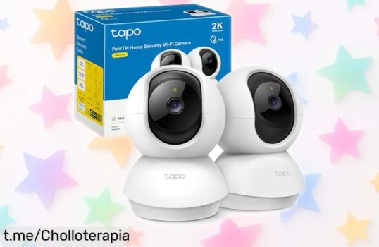 Cámara de vigilancia IP WiFi Tapo C210: Pack de 2 con giro 360° y visión nocturna a precio loco, ¡no dejes escapar este ofertón que te da tranquilidad al instante!