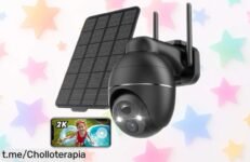 Cámara de vigilancia WiFi exterior YESKAMOU 2K con visión nocturna color, ¡ahora a precio loco! Control total y sin falsas alarmas, no te quedes sin la tuya antes que se agote.