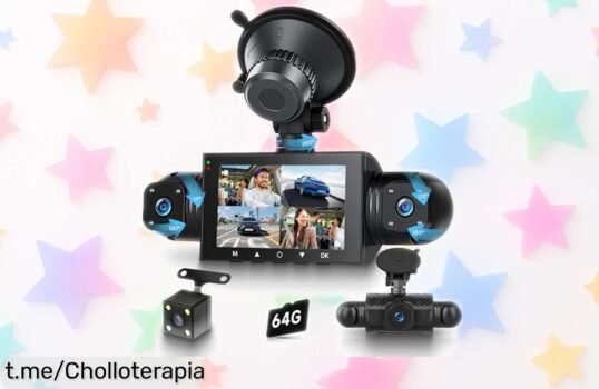 Cámara para coche con 4 lentes y grabación de impacto: ¡super chollo que te protege sin puntos ciegos y visión nocturna clara! No dejes pasar esta oportunidad única.