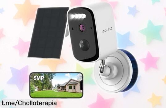 Cámara solar CiKiKWXO 2.5K con visión nocturna y audio bidireccional a precio loco, segura y resistente; ¡no dejes pasar este chollazo que te protegerá día y noche!