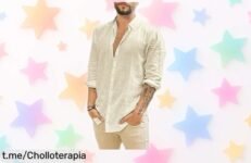 Camisa de lino Runcati con cuello vuelto a precio regalado, dale un toque moderno y sencillo a tu estilo y disfruta de la mejor oferta para verte genial cada día. ¡No te quedes sin la tuya!