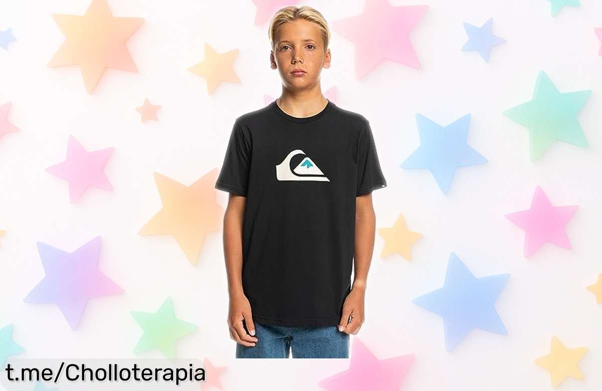Camiseta Quiksilver Comp Logo para chicos, suave y fresquita a un precio de escándalo: ¡Renueva tu armario antes de que se agoten!