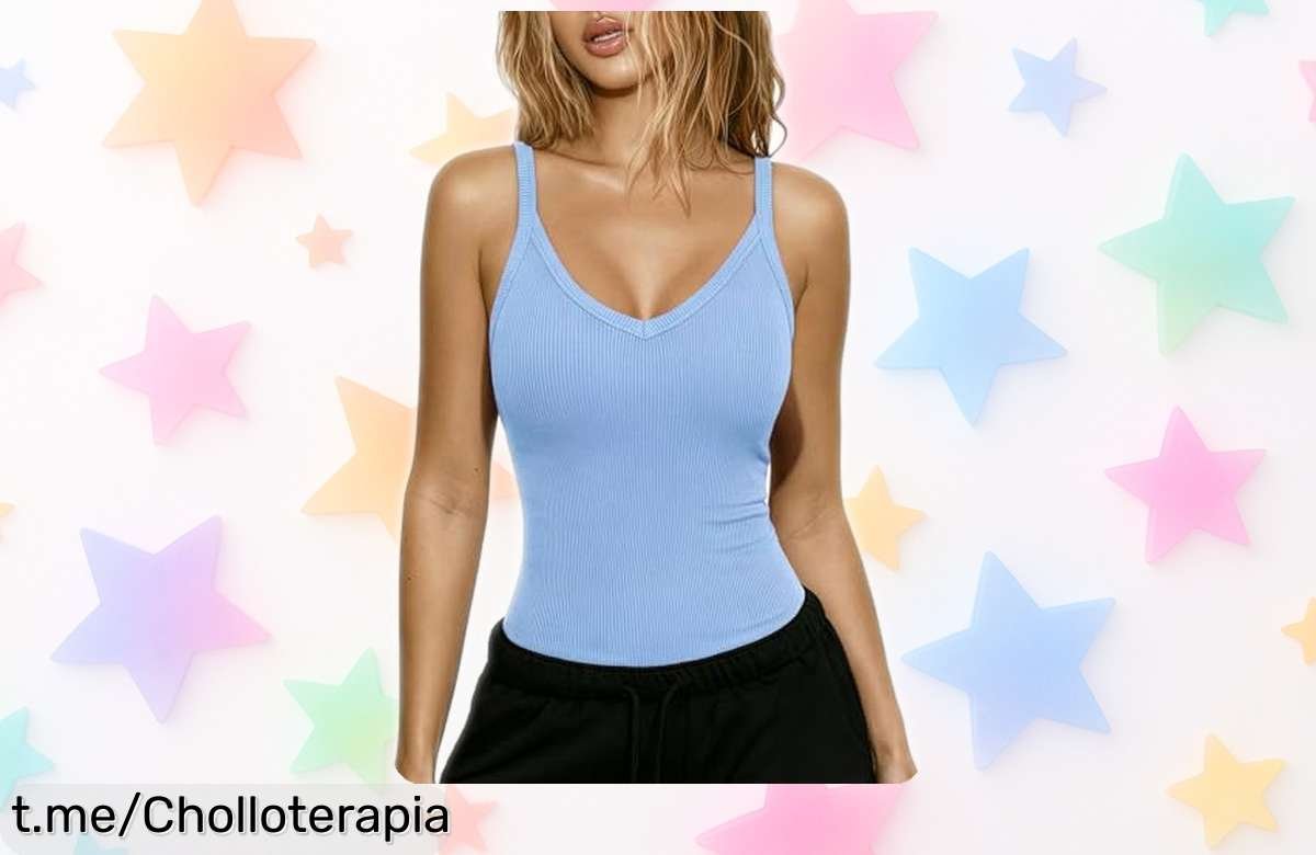 Camiseta de tirantes Aottori con cuello en V y espalda abierta a un precio de ganga que realza tu figura; ¡no te quedes sin la tuya, esta oportunidad no se repetir!