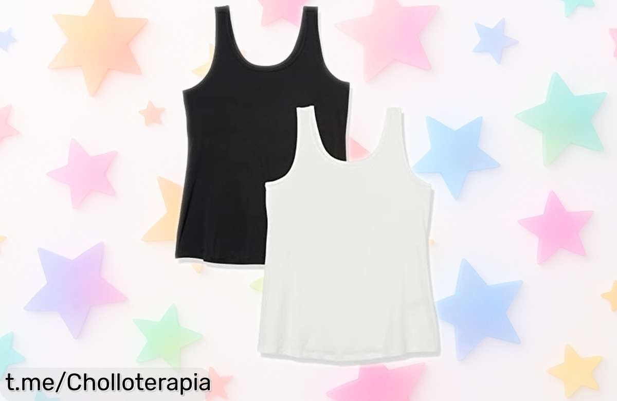 Camisetas de tirantes Amazon Essentials en pack de 2 a un precio loco, resistentes y con corte favorecedor: ¡renueva tu armario sin gastar mucho! No te las pierdas.