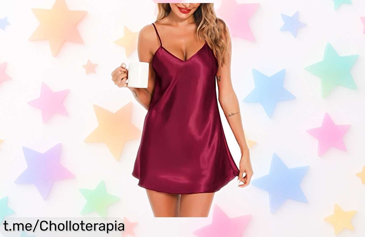Camisón sexy de satén Lovasy que realza tu figura a un precio increíble, perfecta para sorprender con pasión y estilo. ¡No te lo pierdas o quedará sin stock!