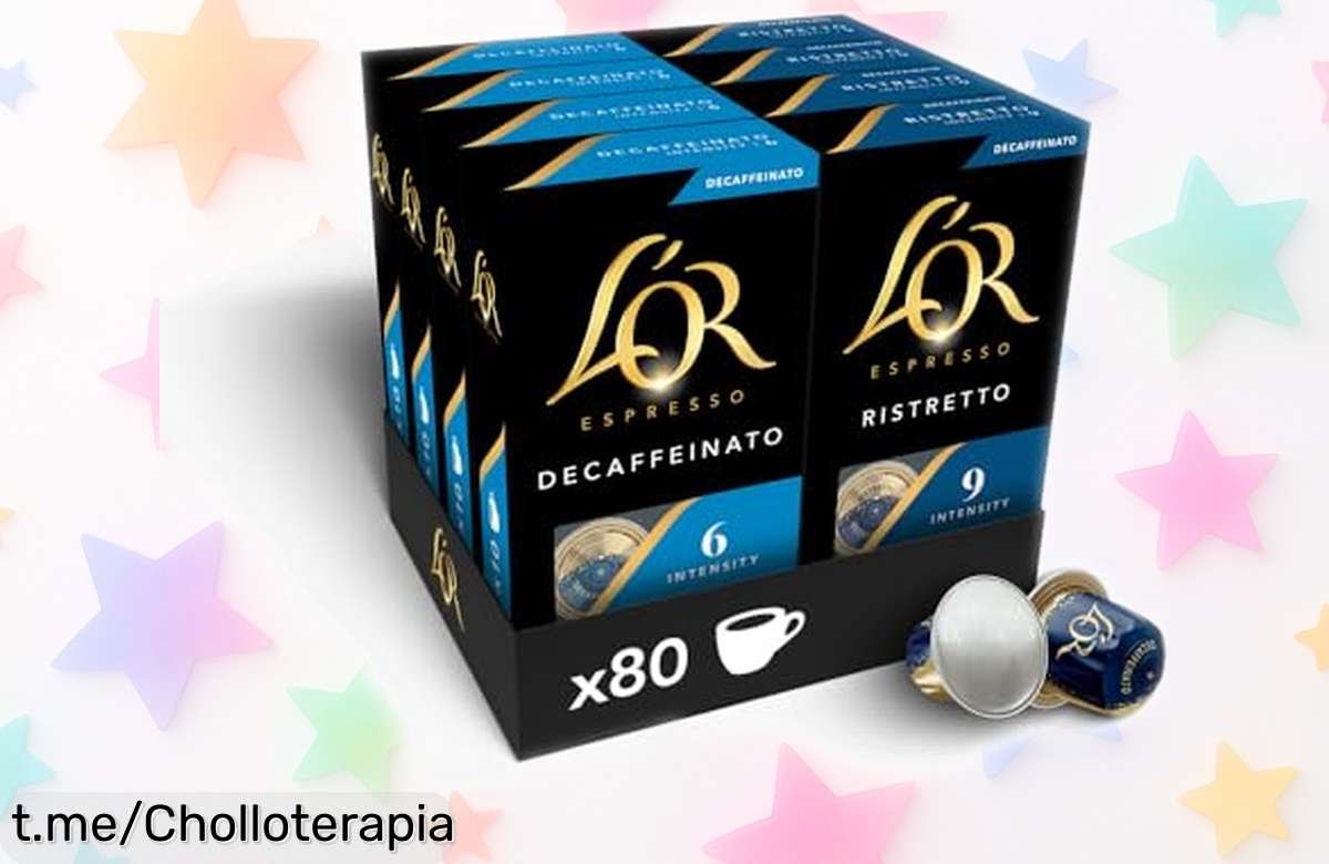 Cápsulas de café L’OR Espresso descafeinado y ristretto en pack de 80 a un precio loco, un chollo para disfrutar sin límites cada mañana. ¡No te lo pierdas!