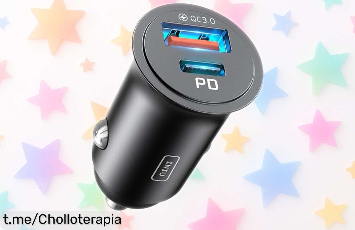 Cargador para mechero del coche INIU 60W, carga rapidísima y diseño resistente a un precio loco que no puedes dejar escapar en tus viajes. ¡Hazte con él ya!