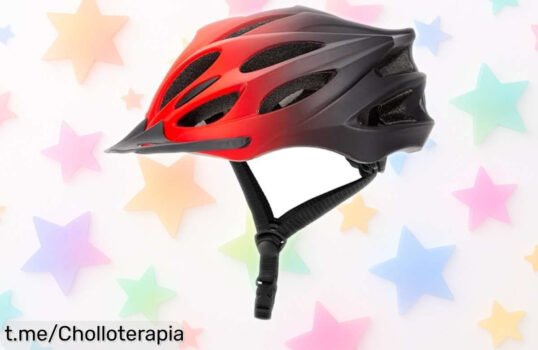 Casco de bici ajustable con visera extraíble y ventilaciones, ¡te sentirás seguro en cada pedalada a precio loco! No te quedes sin el tuyo y disfruta del camino.