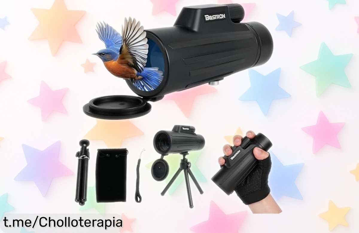 Catalejo monocular BOSTRON 10×42 super ligero y compatible con móvil, ocasión única para disfrutar de vistas nítidas hasta en poca luz, ¡no te lo pierdas!