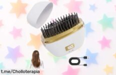 Cepillo alisador de pelo mini, recargable por USB y con 3 temperaturas: ¡un chollo perfecto para brillar en cualquier momento! ¡No te lo pierdas y enciende tu estilo ahora!