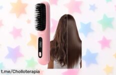 Cepillo alisador inalámbrico que calienta en 30 segundos y cuida tu pelo, ahora a un precio de escándalo: ¡peina tu cabello brillante sin complicaciones ya!