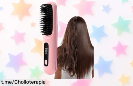 Cepillo alisador inalámbrico que calienta en 30 segundos y cuida tu pelo, ahora a un precio de escándalo: ¡peina tu cabello brillante sin complicaciones ya!