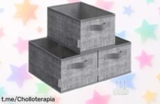 Cestas plegables SONGMICS para organizar armarios: ¡pack de 3 a precio loco! Dale un respiro a tu espacio y despídete del desorden. ¡No te quedes sin las tuyas!