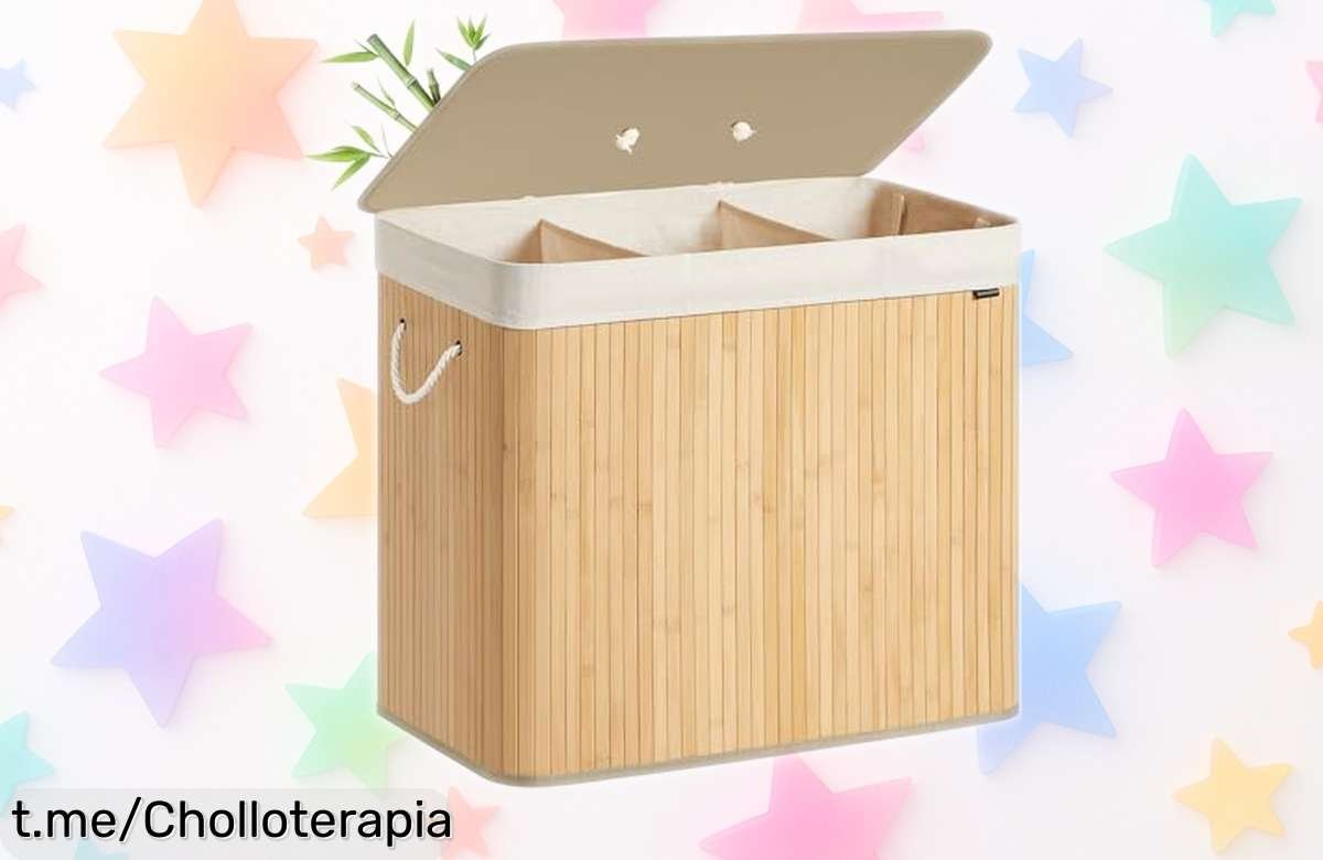 Cesto de ropa sucia SONGMICS con 3 compartimentos a un precio loco, organiza tu colada fácil y rápido ¡Hazte hoy mismo con este super chollo antes de que volar!