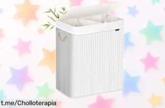Cesto para ropa sucia súper grande SONGMICS con tapa fácil y bolsa lavable, ¡ofertón que te ayudará a mantener todo ordenado sin líos ni olores desagradables! Aprovecha esta oportunidad.