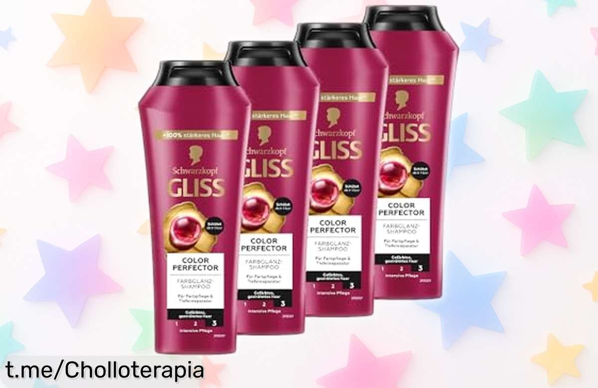 Champú Gliss Colour Perfector para pelo teñido: color vibrante y brillo espectacular a precio de escándalo, no dejes pasar esta oferta que hará brillar tu melena.