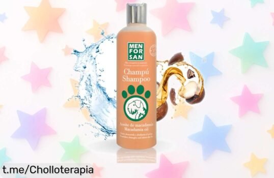 Champú Menforsan para perros con aceite de macadamia, el super chollo que desenreda nudos y hace brillar su pelaje. ¡Dale a tu mascota el cuidado que se merece ahora!