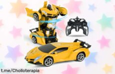 Coche teledirigido transformable en robot HOTUT a precio loco, con luces LED y giros de 360° para que los más peques disfruten al máximo. ¡No dejes pasar esta oportunidad!