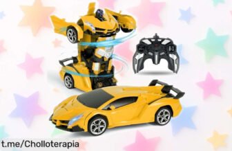 Coche teledirigido transformable en robot HOTUT a precio loco, con luces LED y giros de 360° para que los más peques disfruten al máximo. ¡No dejes pasar esta oportunidad!