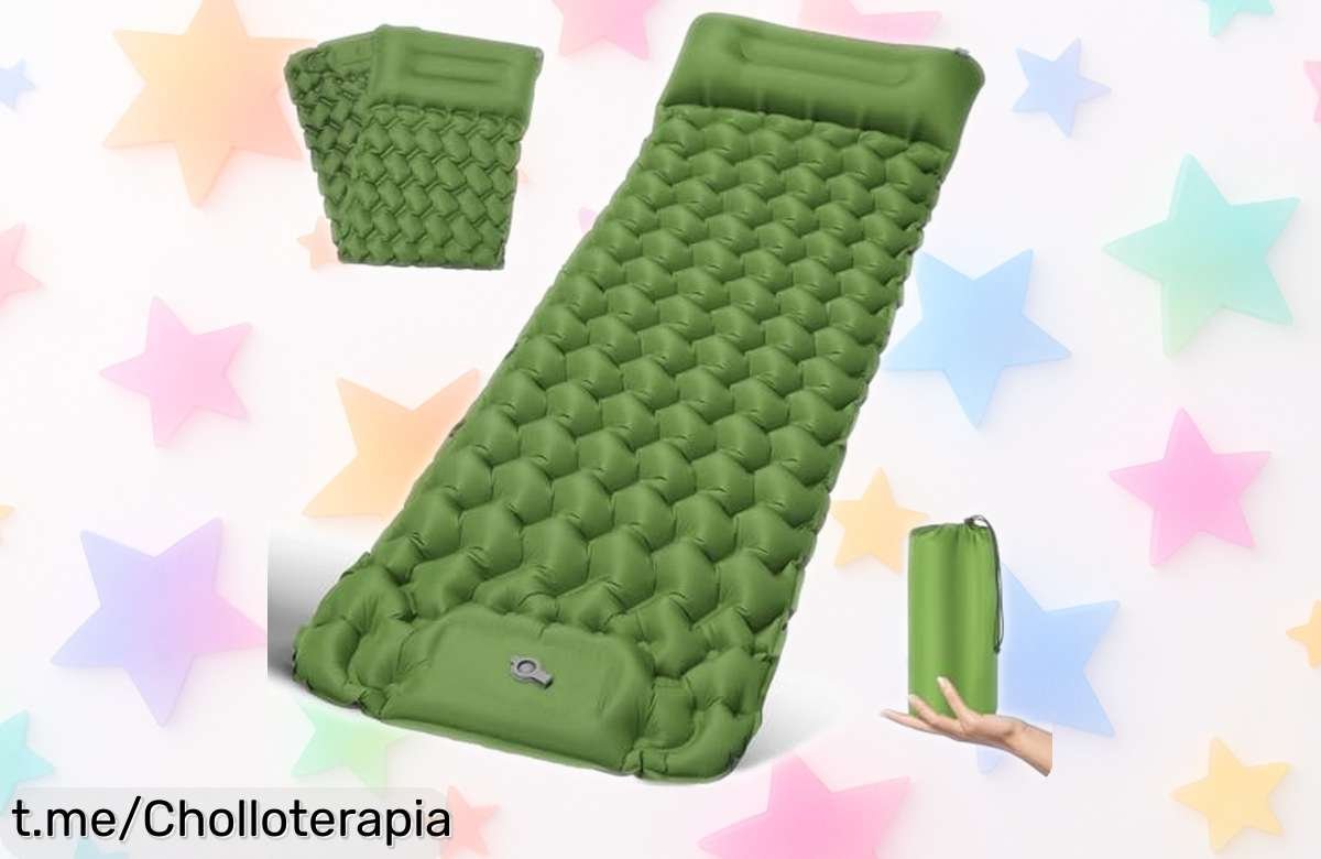 Colchón de camping inflable Forrinx ultraligero con almohada incluida, ¡un ofertón que hará que tus escapadas sean inolvidables y se hincha en solo 30 segundos!