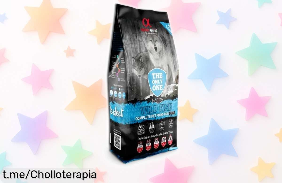 Comida para perros Alpha Spirit El Único Wild Fish 12 kg con sabor a mariscos, un lote premium que volverá loco a tu amigo peludo por un precio increíblemente bajo. ¡No te la pierdas!
