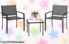 Conjunto de mesa y sillas Outsunny para terraza: un chollazo perfecto que hará tu rincón exterior ideal, ¡no te lo pierdas y transforma tus momentos al aire libre!