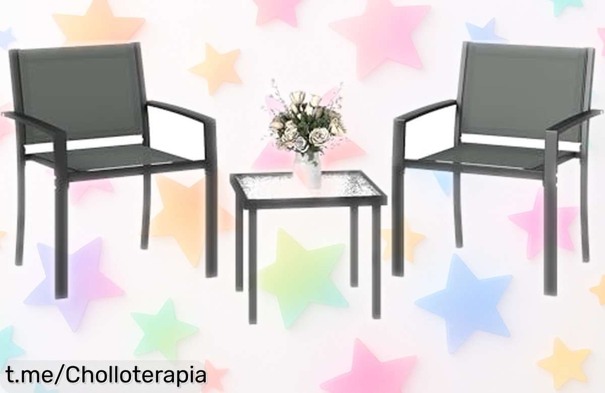 Conjunto de mesa y sillas Outsunny para terraza: un chollazo perfecto que hará tu rincón exterior ideal, ¡no te lo pierdas y transforma tus momentos al aire libre!