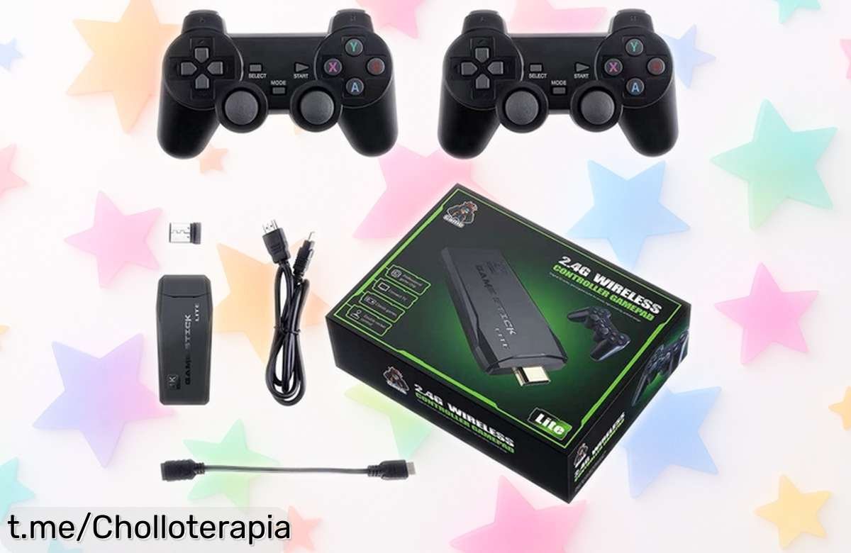 Consola retro en formato stick con salida 4K y dos mandos inalámbricos a un precio increíble que no puedes dejar escapar, ¡la diversión clásica te espera!