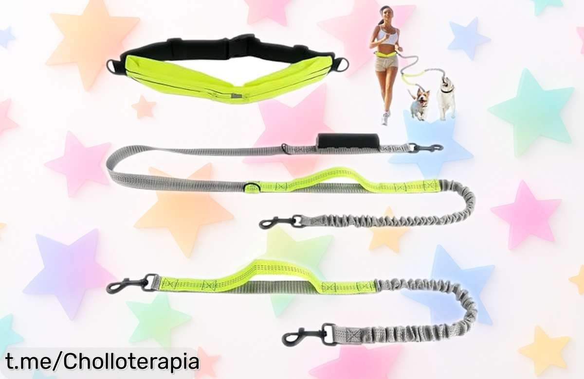 Correa para perro con doble asa y bolsillo reflectante, control total al mejor precio: ¡sal a correr sin líos ni enredos! Aprovecha este chollazo antes de que se acabe.