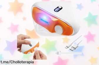 Cortador de uñas eléctrico 2 en 1 con luz LED y recogedor automático, llevártelo es asegurar que tus manicuras sean sencillas y limpias; no te lo pierdas, ¡es un ofertón!